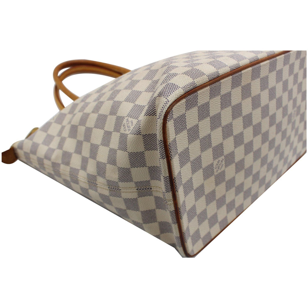 LOUIS VUITTON Saleya MM Damier Azur Tote Bag White