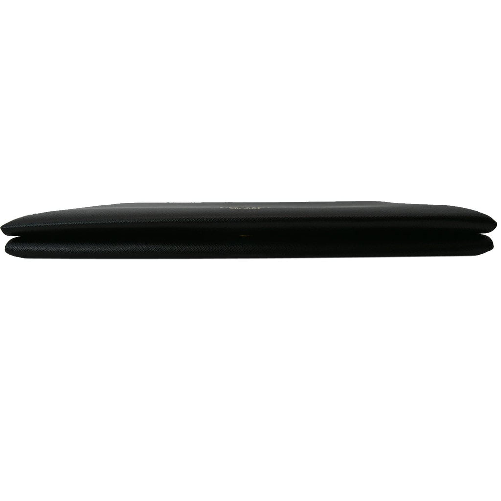 PRADA Document Holder Saffiano Leather Pouch Black