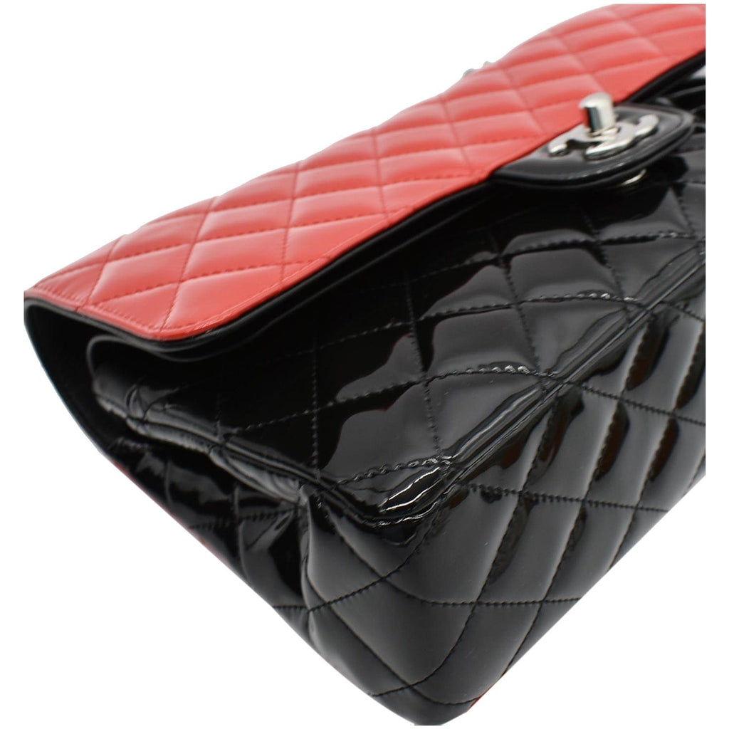 Chanel Medium Double Flap Quilted New 1:1 Rep Leather Shoulder Bag Black/Red