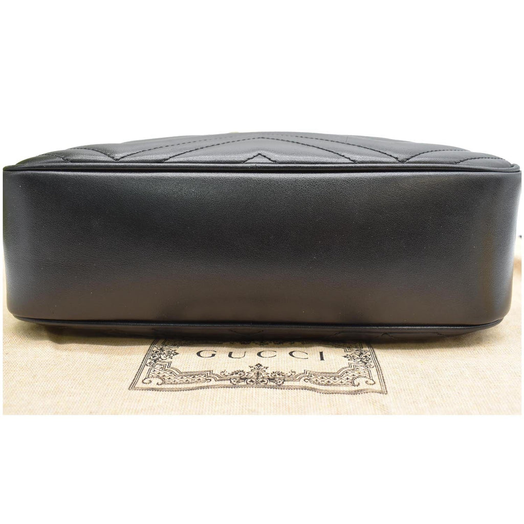 GUCCI Gucci Marmont Matelasse Small Leather Crossbody Bag Black