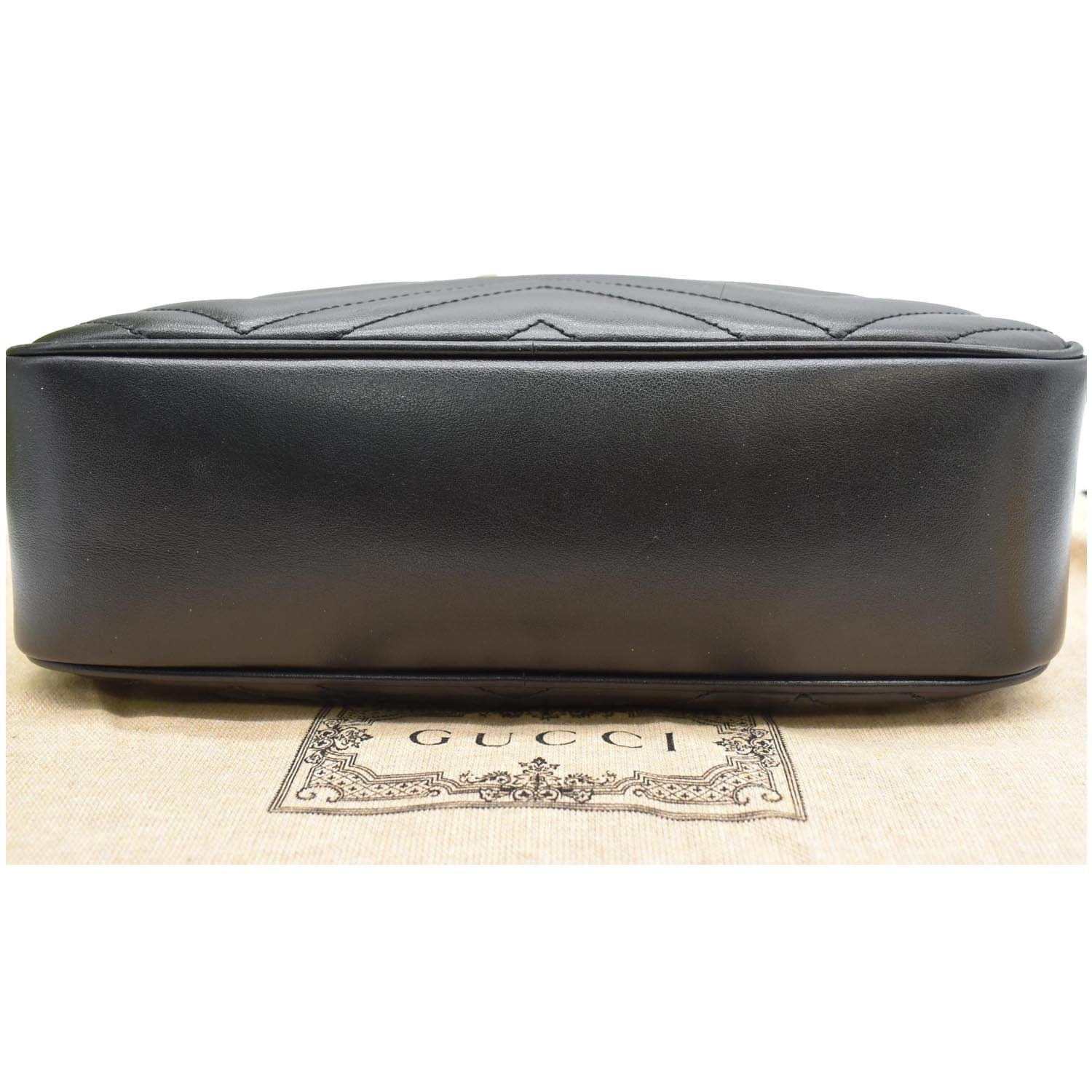 GUCCI Gucci Marmont Matelasse Small Leather Crossbody Bag Black