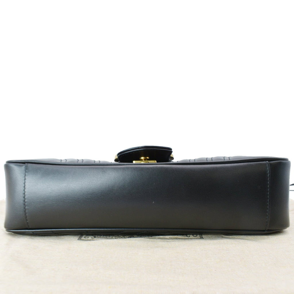 GUCCI Gucci Marmont Medium Matelasse Shoulder Bag Black 443496