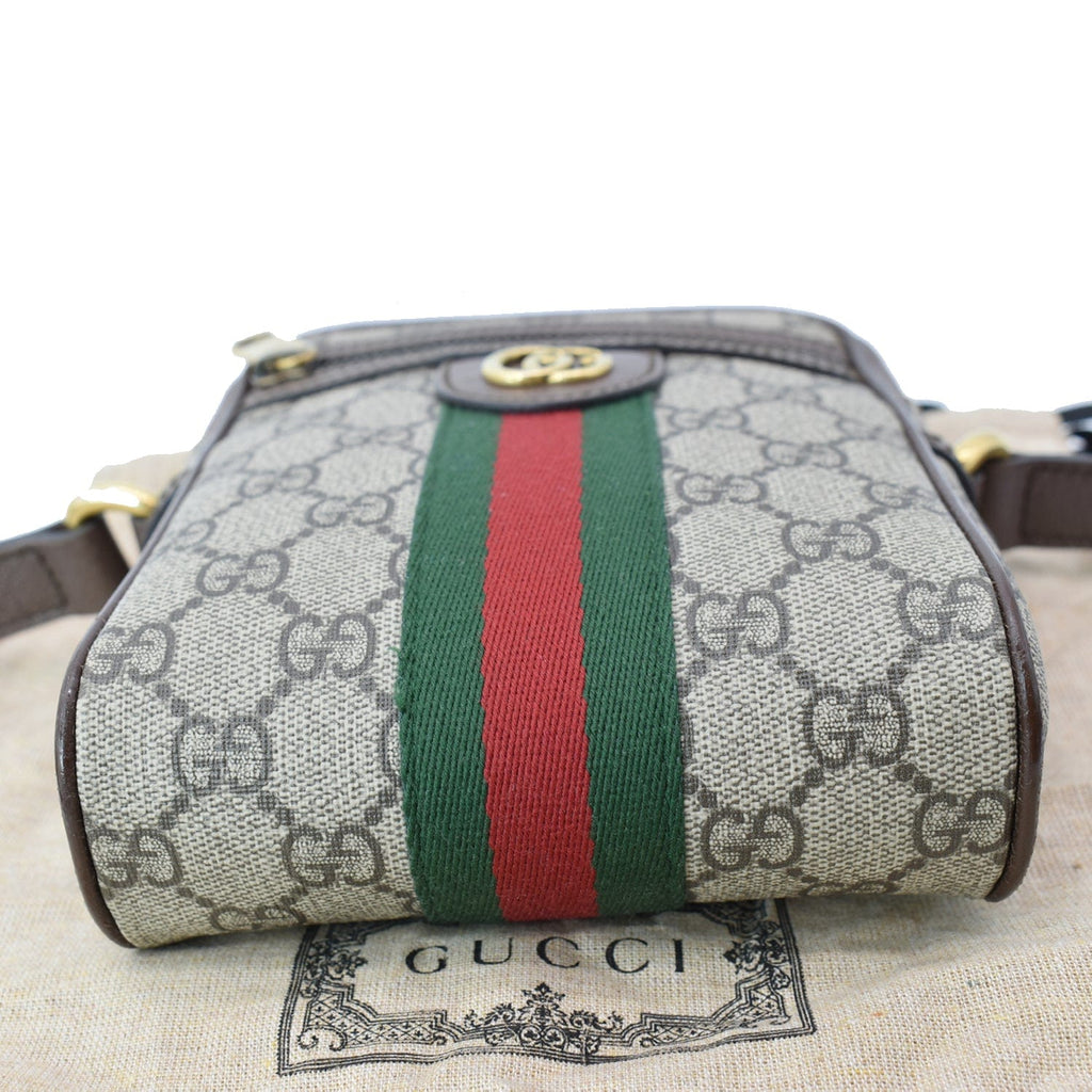 GUCCI Ophidia Gucci Supreme Canvas Shoulder Bag Beige 598127
