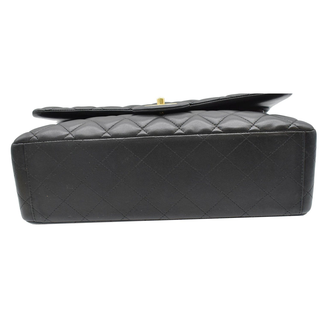 Chanel Maxi Double Flap  Leather Shoulder Bag Black