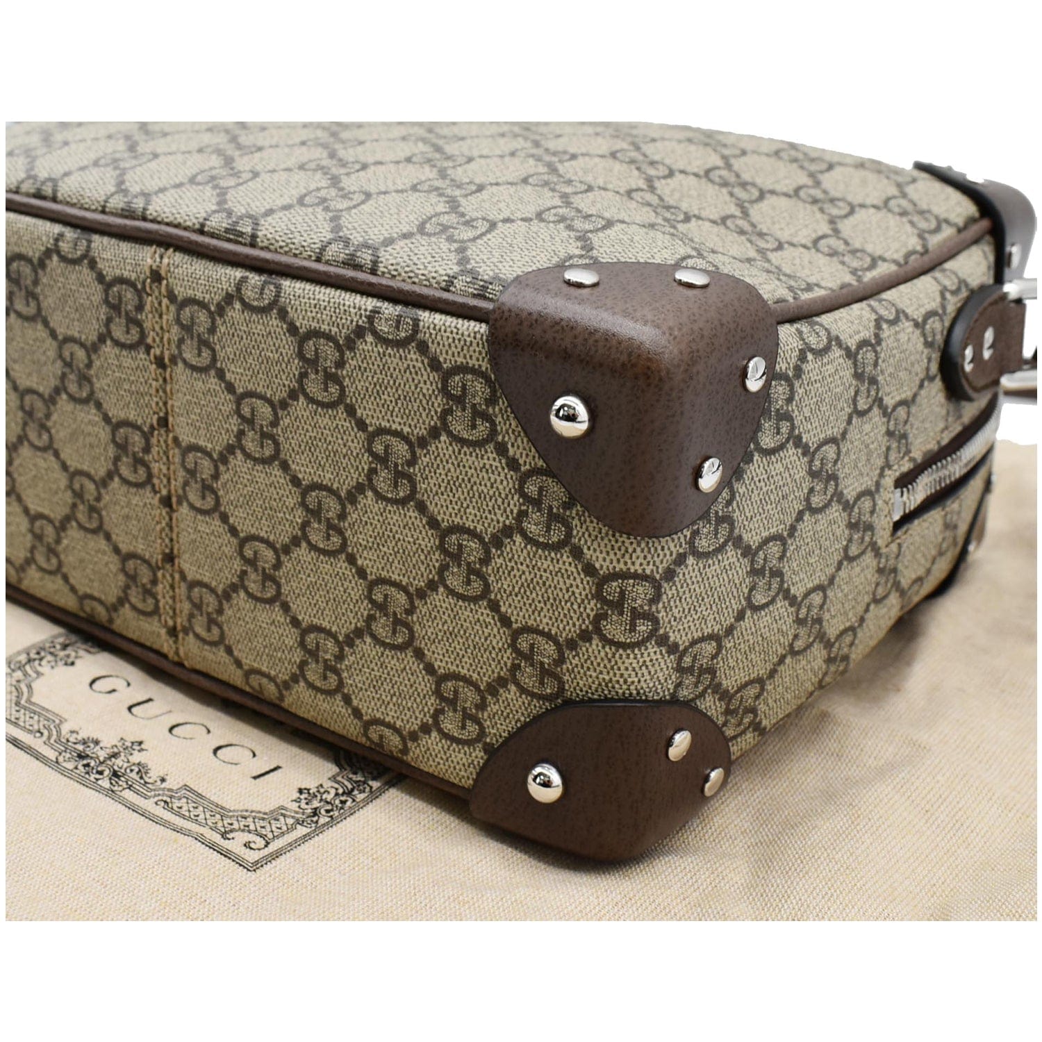 GUCCI Gucci Supreme Monogram Canvas Shoulder Bag Beige 626363