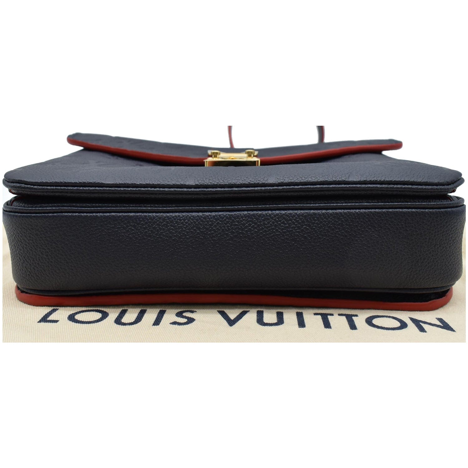 LOUIS VUITTON Metis Pochette Empreinte Leather Crossbody Bag Blue