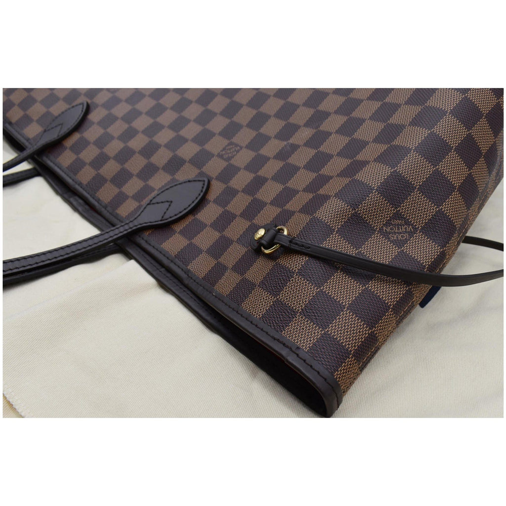 LOUIS VUITTON Neverfull GM Damier Ebene Tote Shoulder Bag Brown