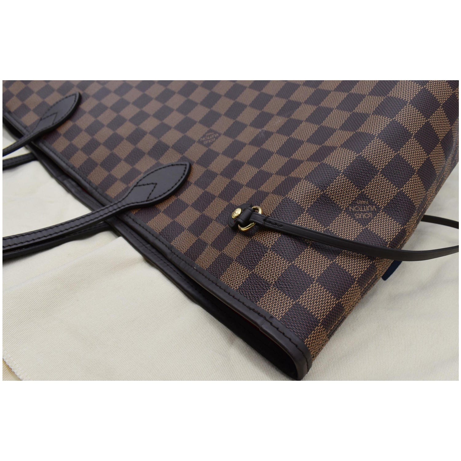 LOUIS VUITTON Neverfull GM Damier Ebene Tote Shoulder Bag Brown