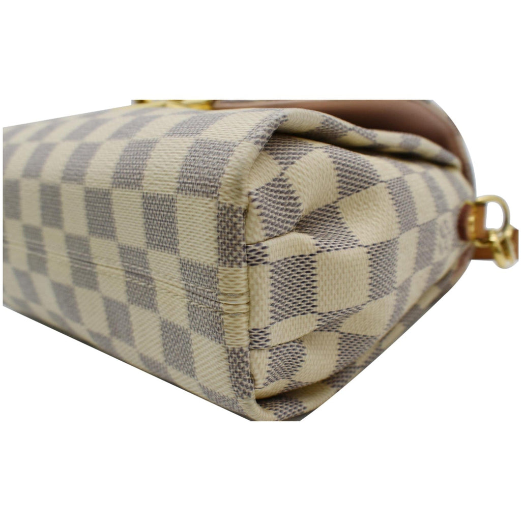 LOUIS VUITTON Croisette Damier Azur Satchel Crossbody Bag White