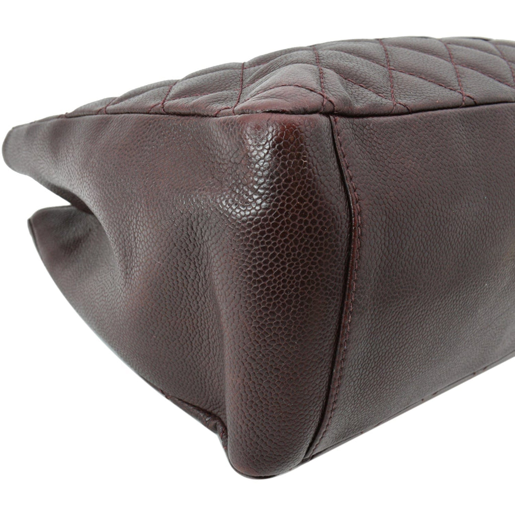 Chanel Grand Shopping GST Caviar Leather Tote Bag Maroon