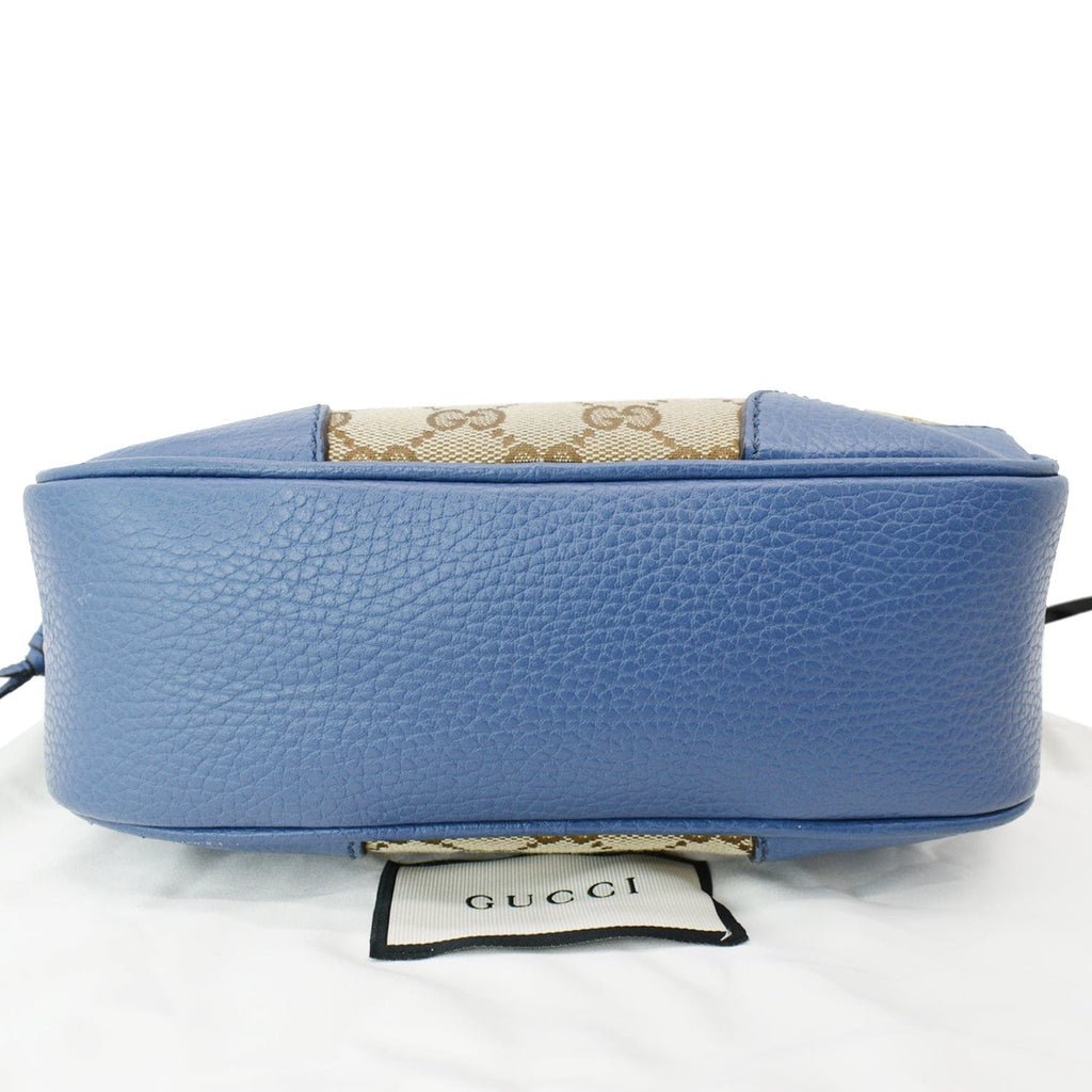 GUCCI Bree Gucci Canvas Leather Crossbody Bag Beige 449413