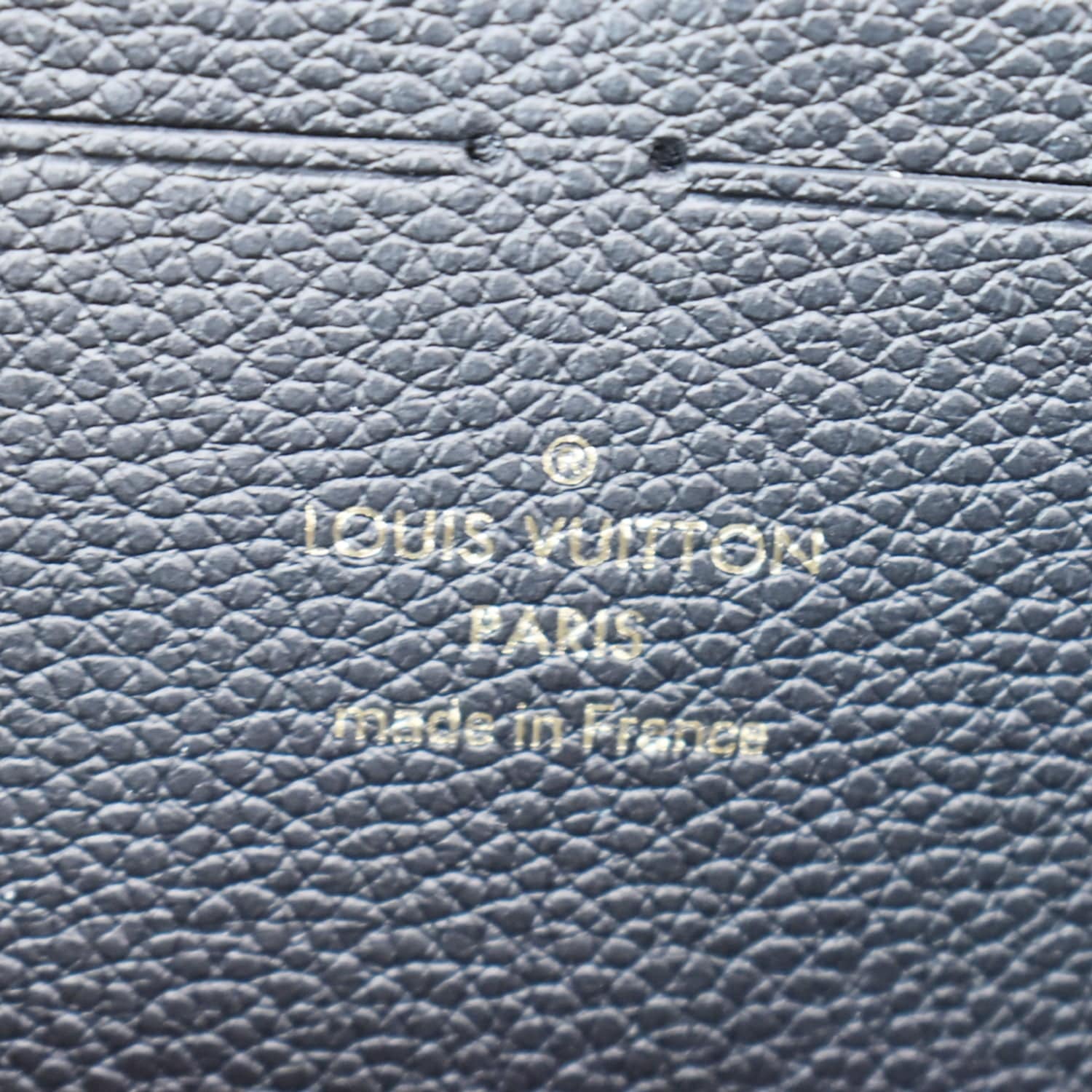 LOUIS VUITTON Clemence Empreinte Leather Wallet Black