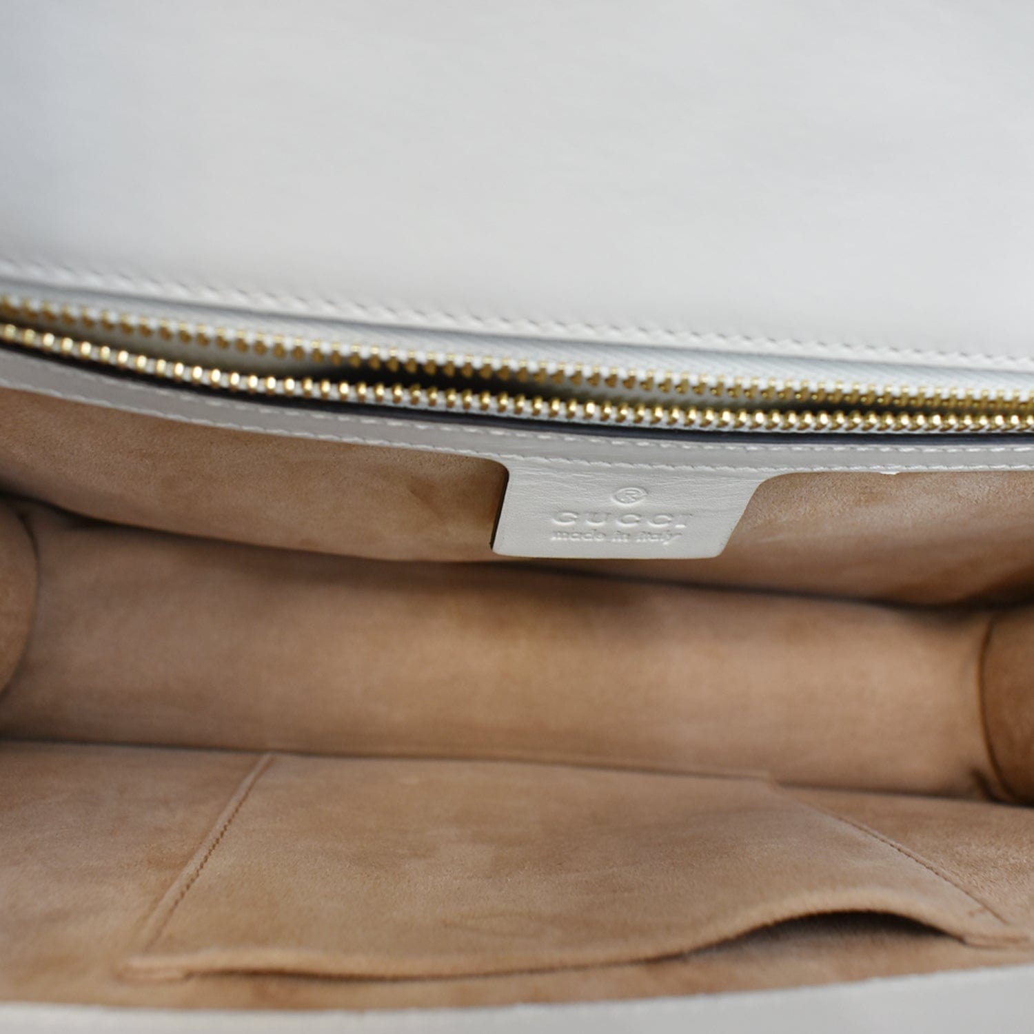 Gucci Sylvie Small Leather Shoulder Bag White 421882