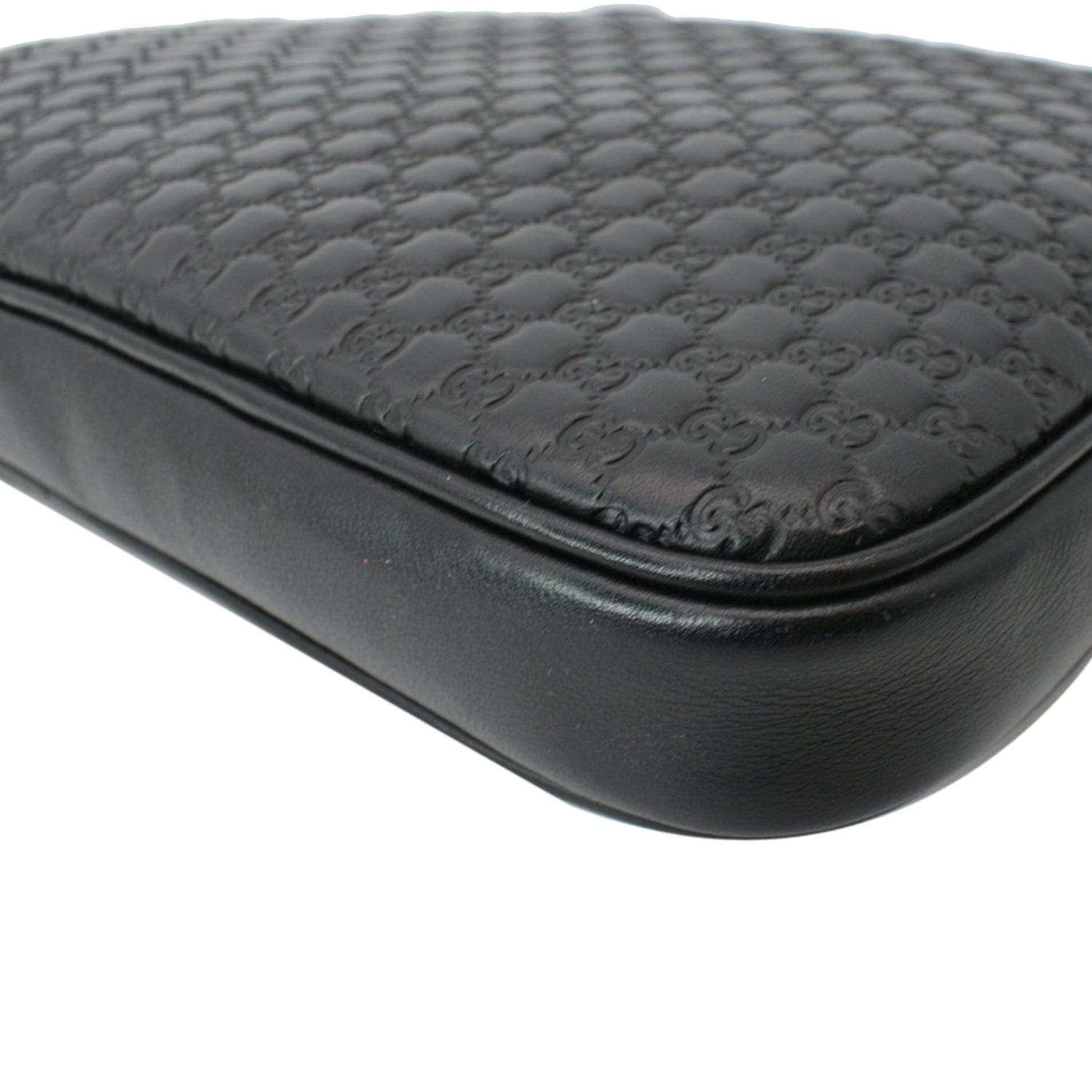 GUCCI Microguccissima Leather Clutch Bag Black 607726