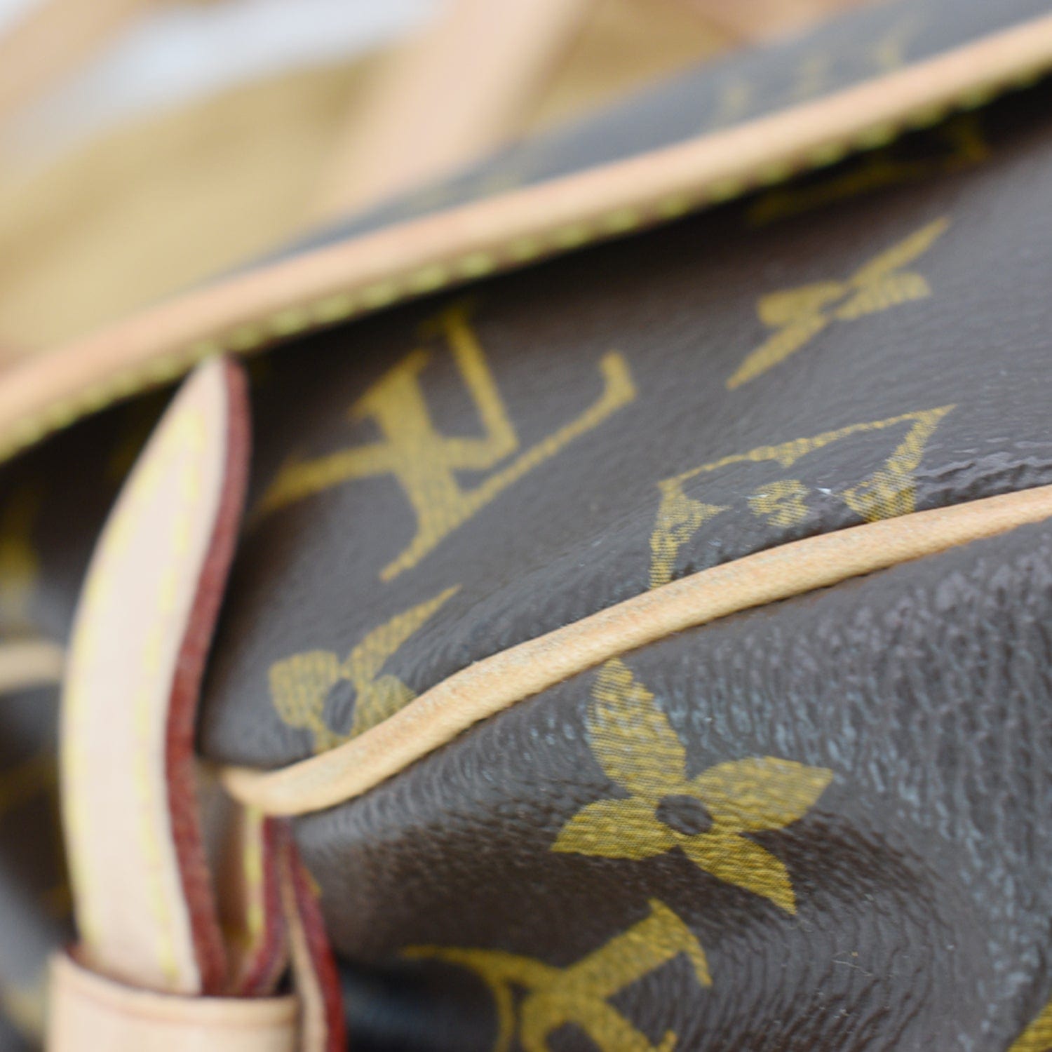 LOUIS VUITTON Saumur 30 Monogram Canvas Crossbody Bag Brown