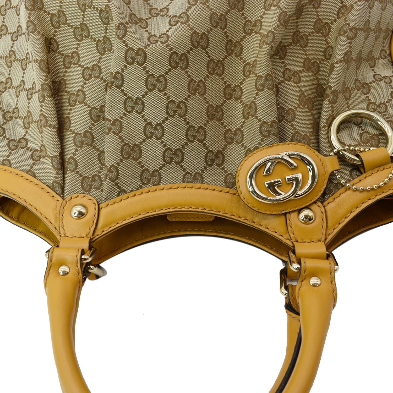GUCCI Sukey Medium Gucci Canvas Tote Bag Beige 211944