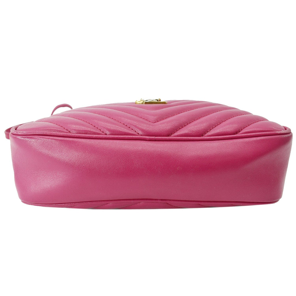 YVES SAINT LAURENT Lou Leather Camera Crossbody Bag Pink