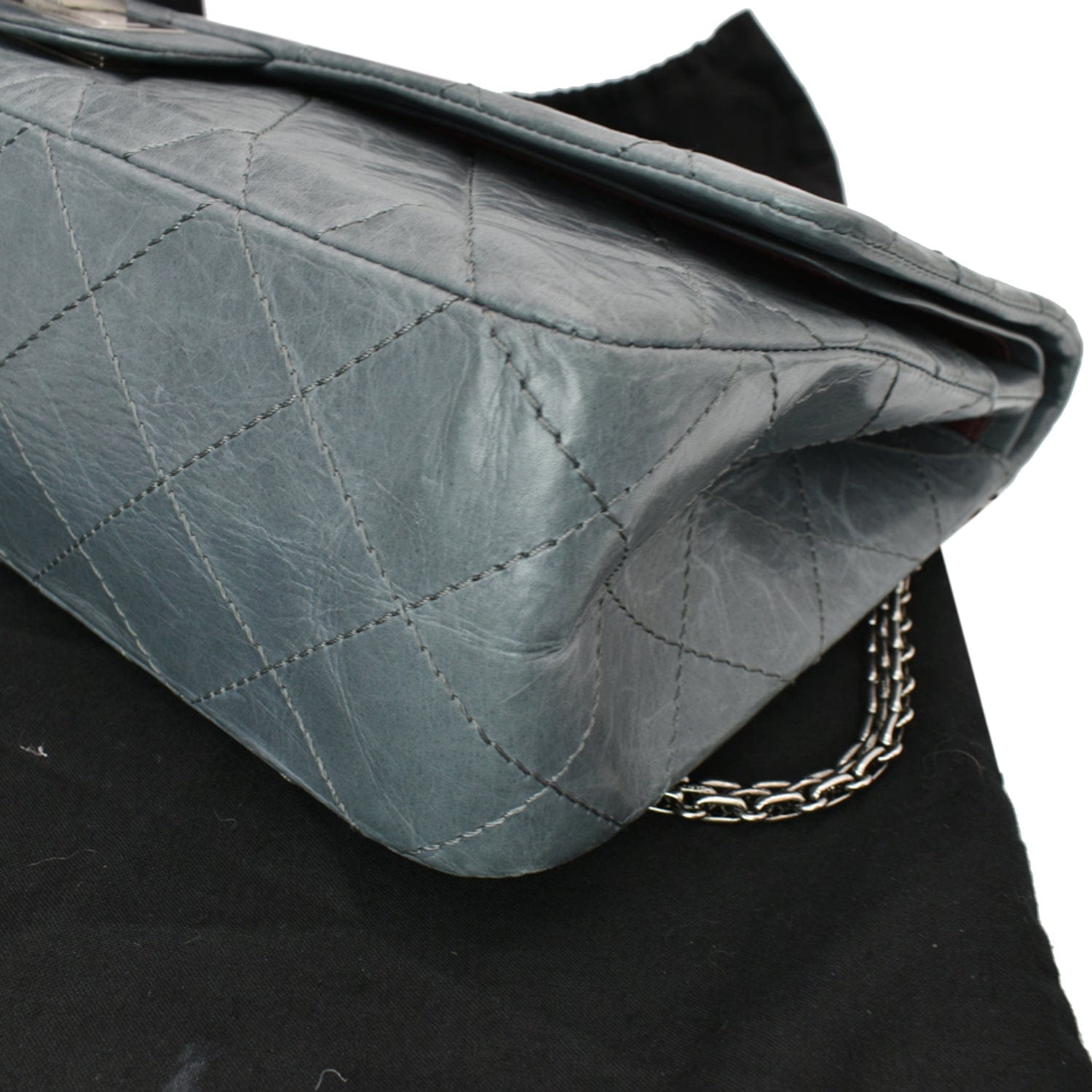 Chanel 50th Anniversary 2.55 Reissue 228 Quilted Aged  Shoulder Bag Grey
