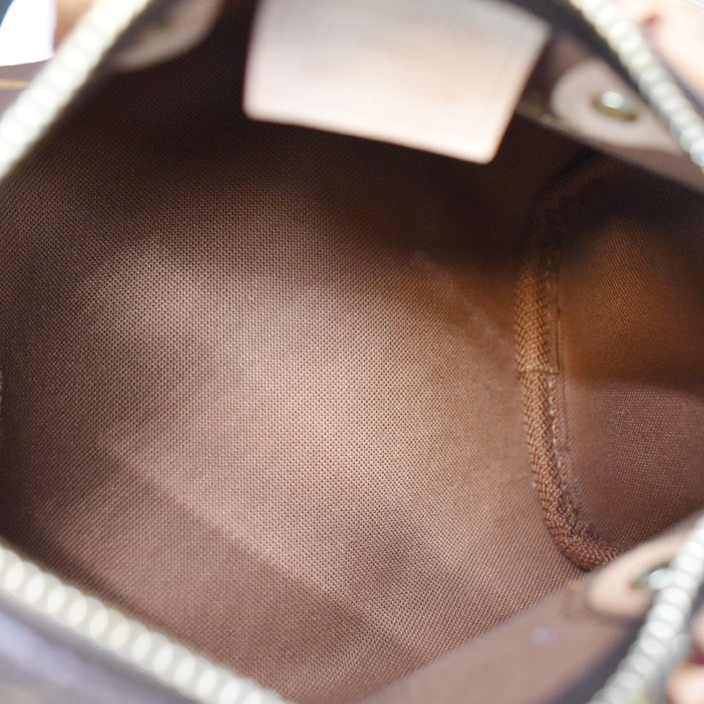 LOUIS VUITTON Nano Speedy Monogram Canvas Crossbody Bag Brown