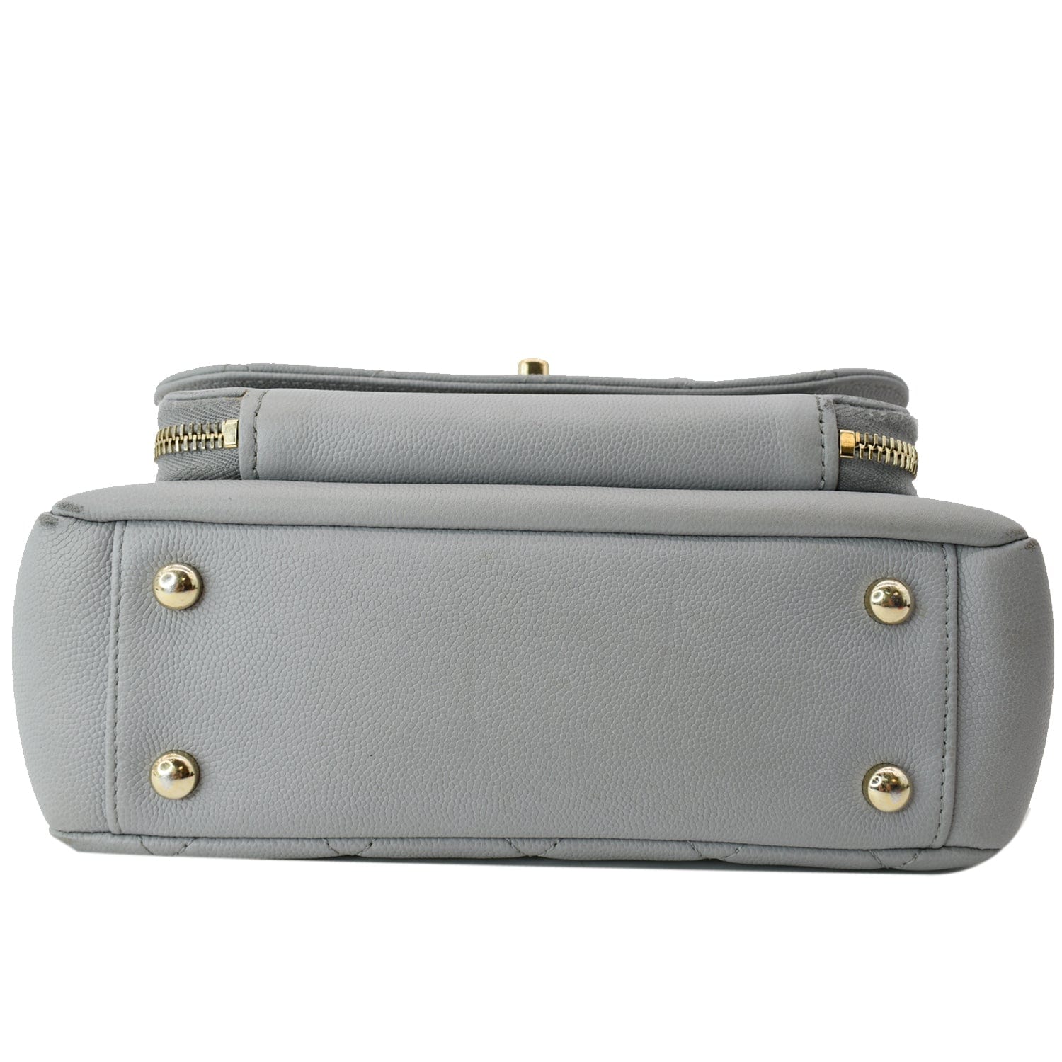 Chanel Business Affinity Medium Quilted Caviar Crossbody Bag Gray