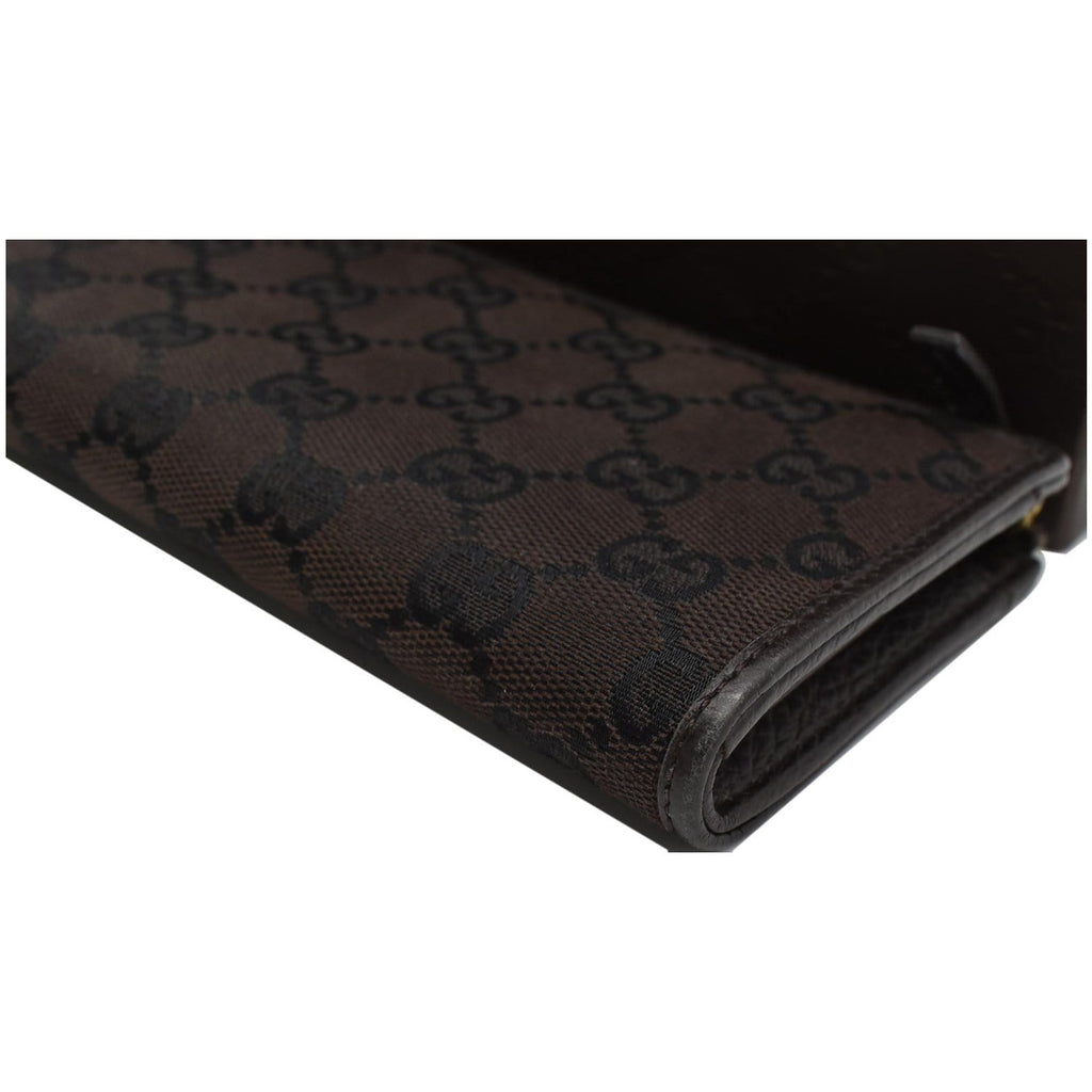 GUCCI Gucci Canvas Zip Around Wallet Brown 268917
