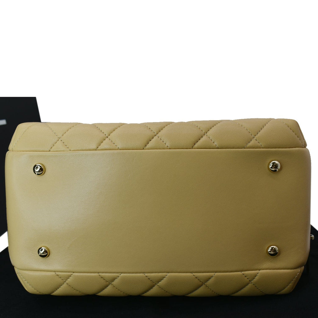 Chanel Trendy CC Bowling Quilted Leather Shoulder Bag Beige