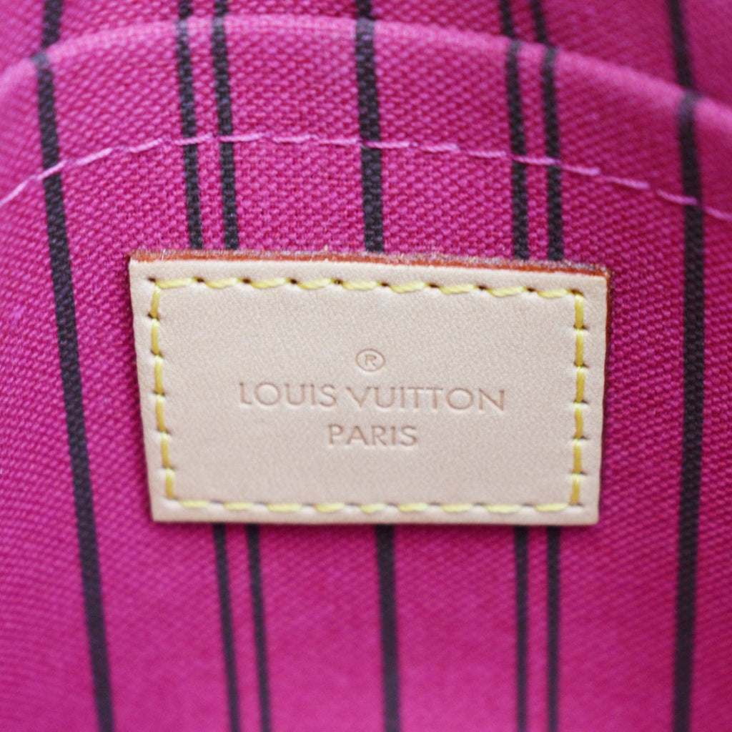 LOUIS VUITTON Neverfull Monogram Canvas Pochette Wristlet Pouch Brown