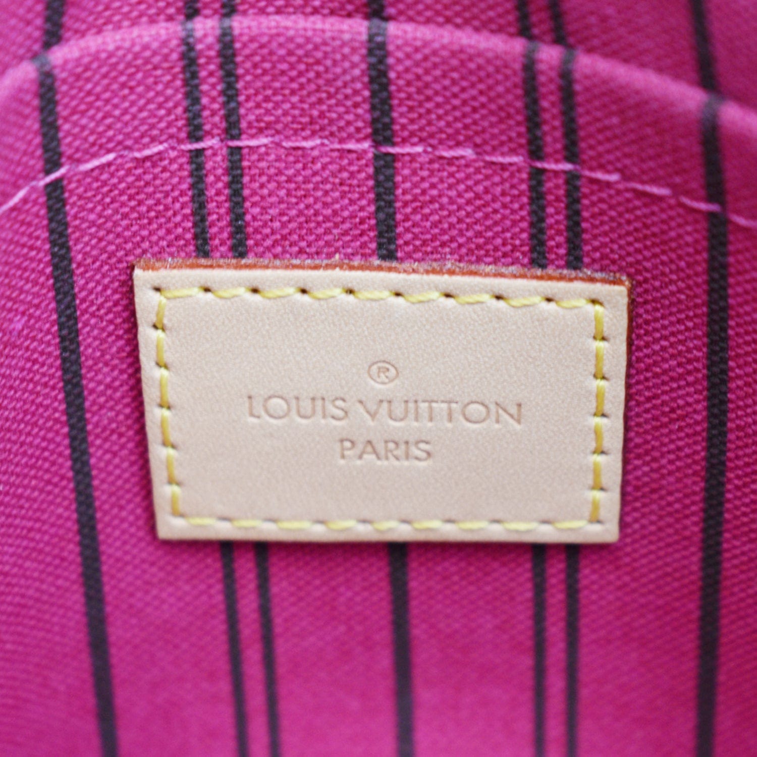 LOUIS VUITTON Neverfull Monogram Canvas Pochette Wristlet Pouch Brown