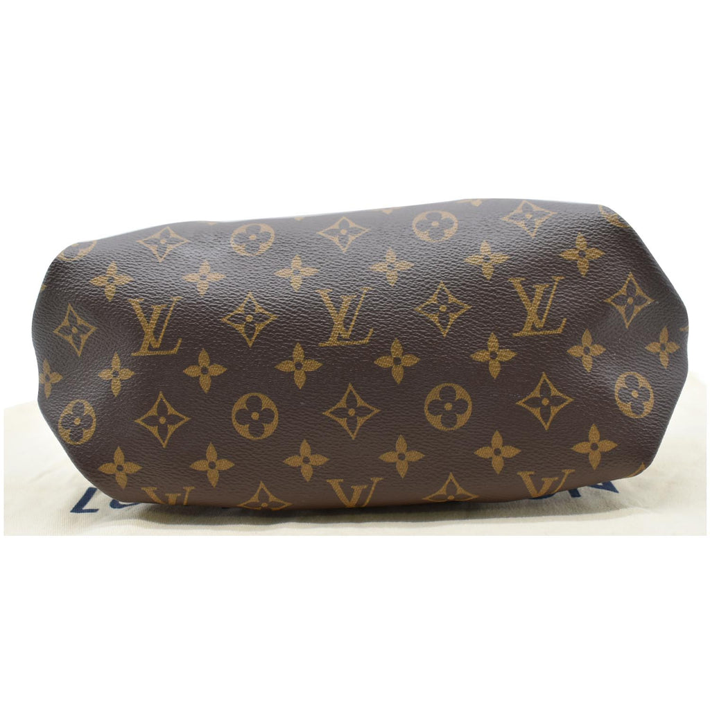 LOUIS VUITTON Flower Zipped PM Monogram Canvas Tote Bag Brown