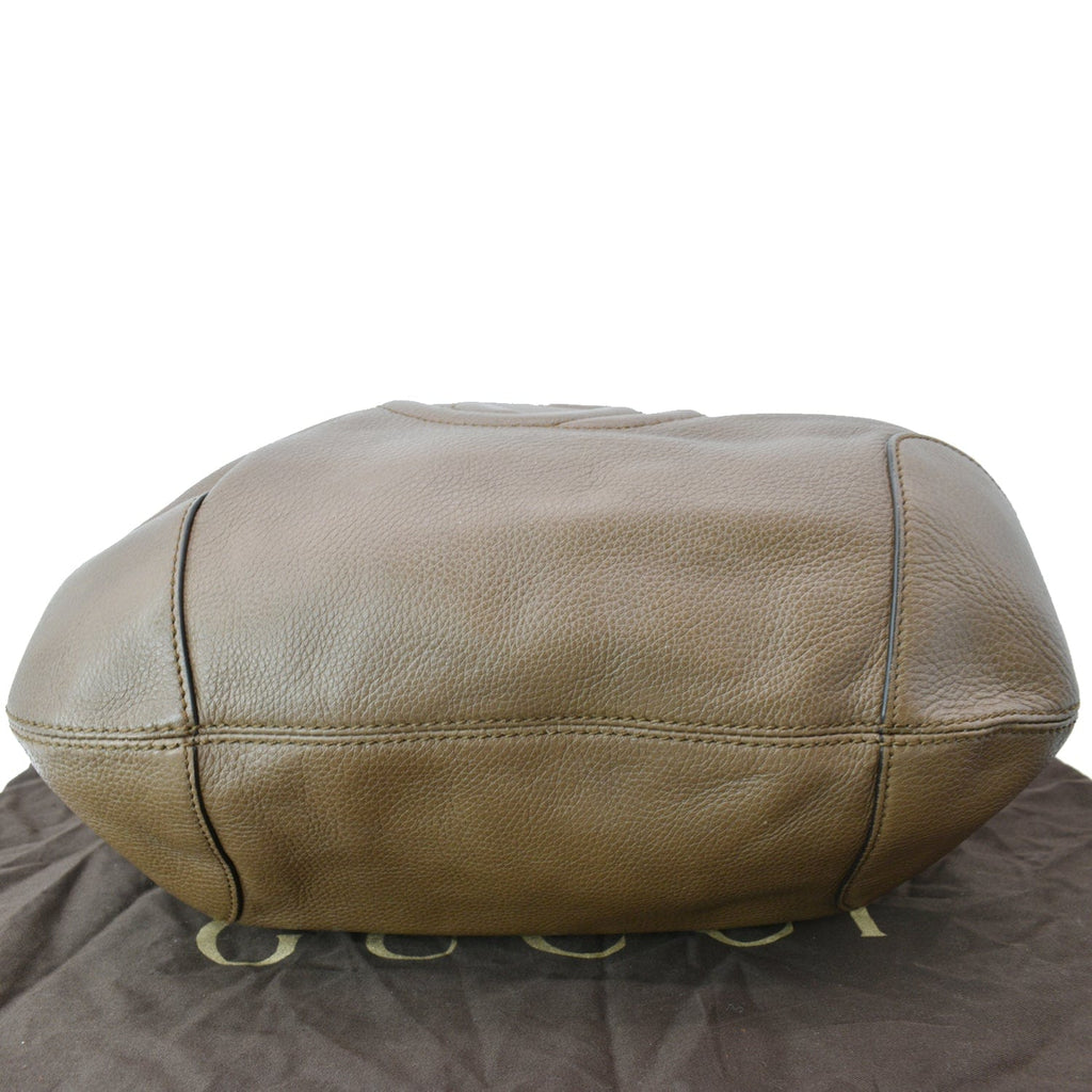 GUCCI Soho Pebbled  Leather Chain Shoulder Bag Maple Brown 308981