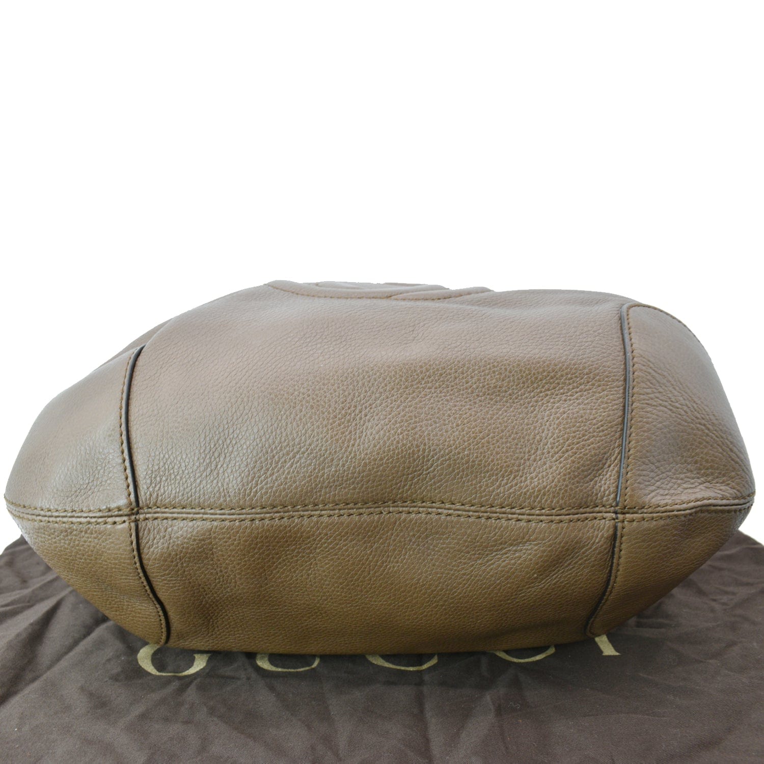 GUCCI Soho Pebbled  Leather Chain Shoulder Bag Maple Brown 308981