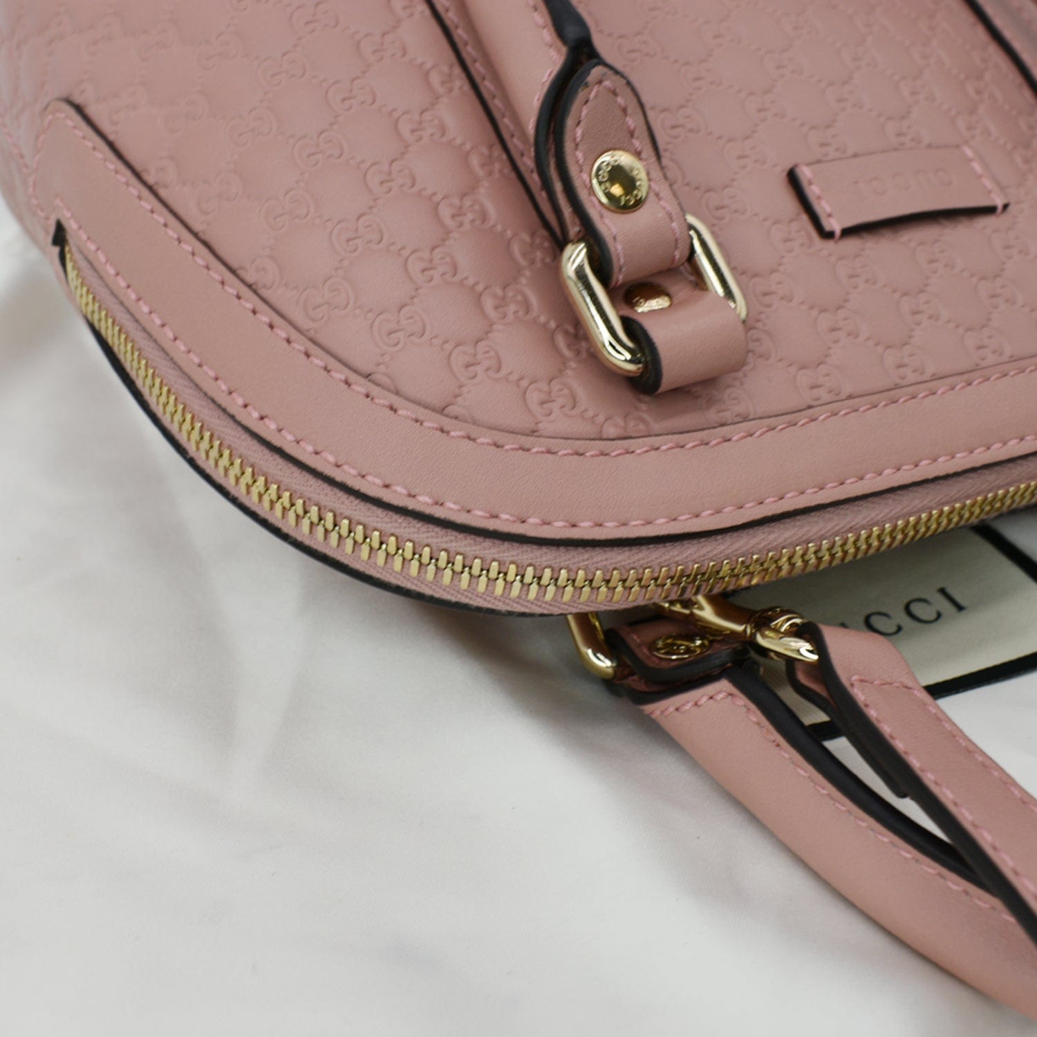 GUCCI Mini Dome Micro Guccissima Leather Shoulder Bag Pink 449654