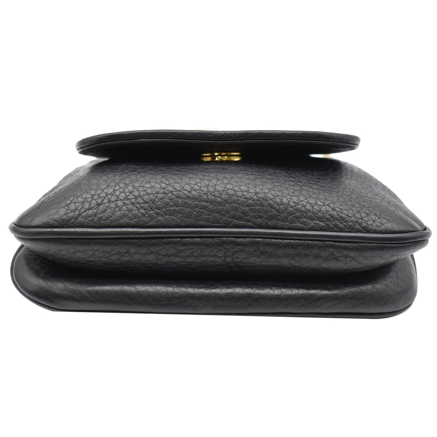 GUCCI Small 1973 Pebbled Leather Chain Crossbody Bag Black 251821