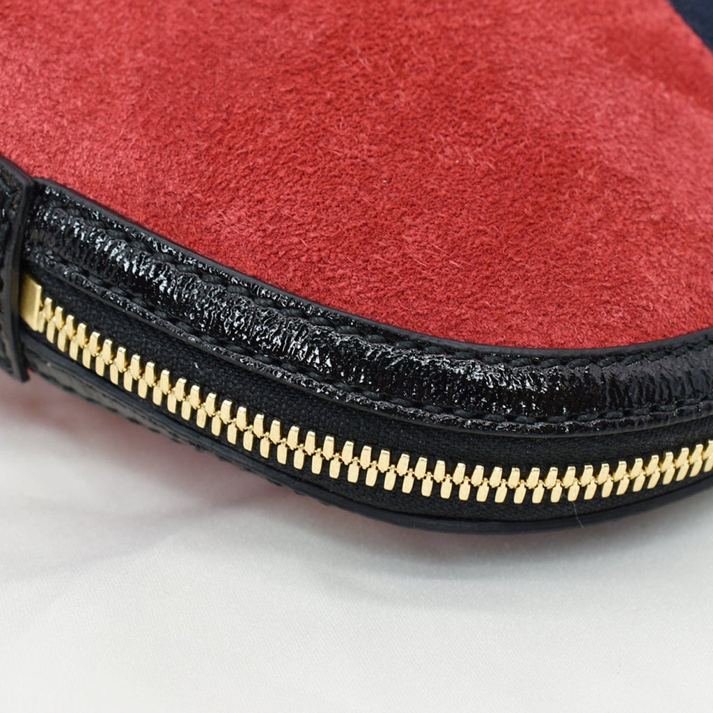 GUCCI Ophidia Gucci Small Suede Shoulder Bag Red 499621