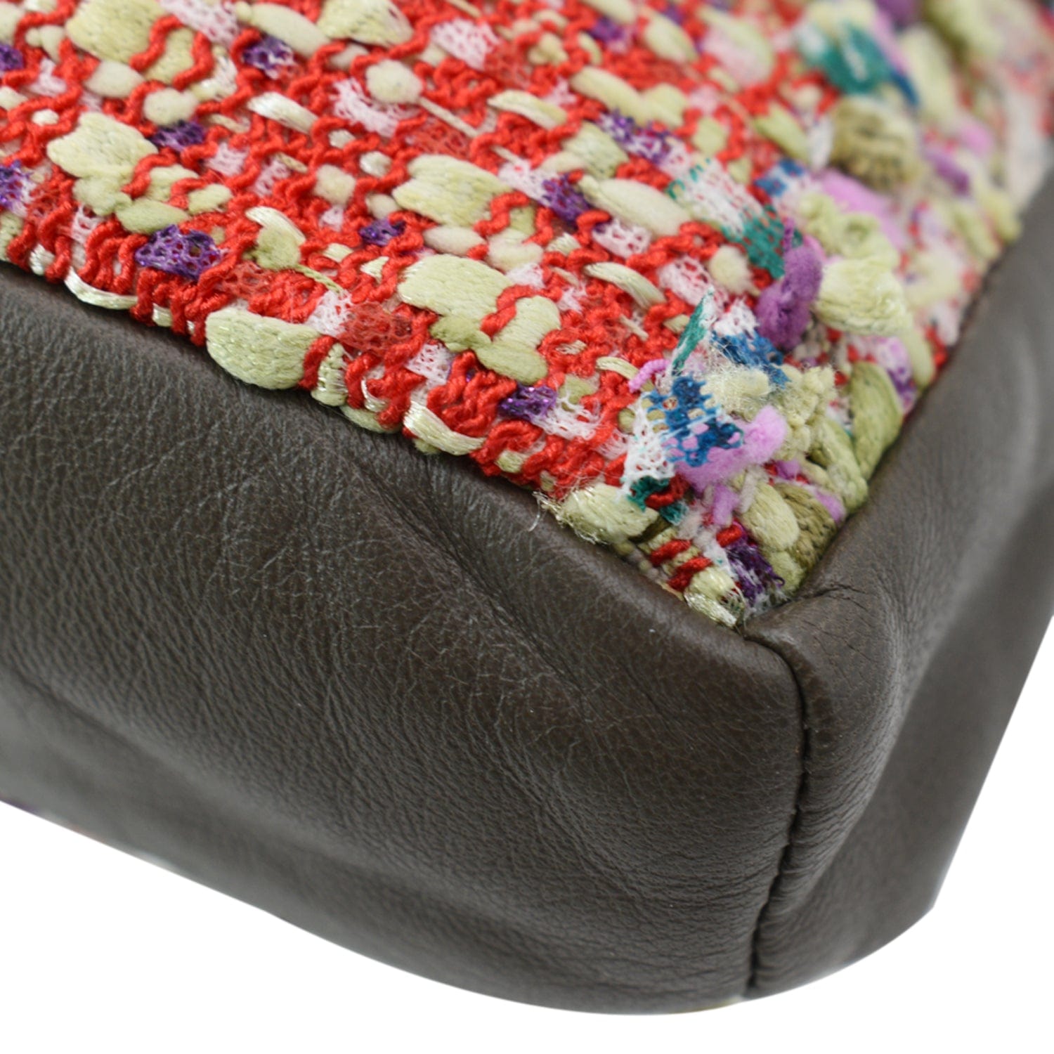 Chanel Tweed Girl Large Leather Shoulder Bag Multicolor