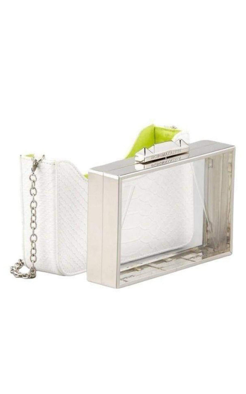 Crawford Lucite White Clutch with Shell