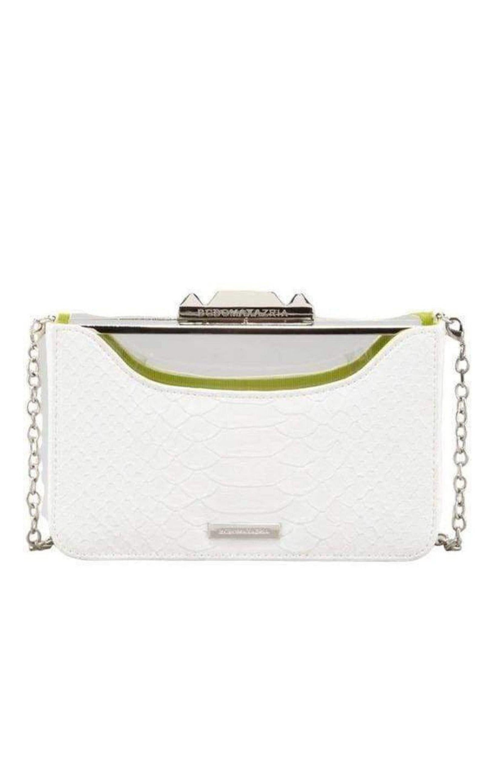 Crawford Lucite White Clutch with Shell