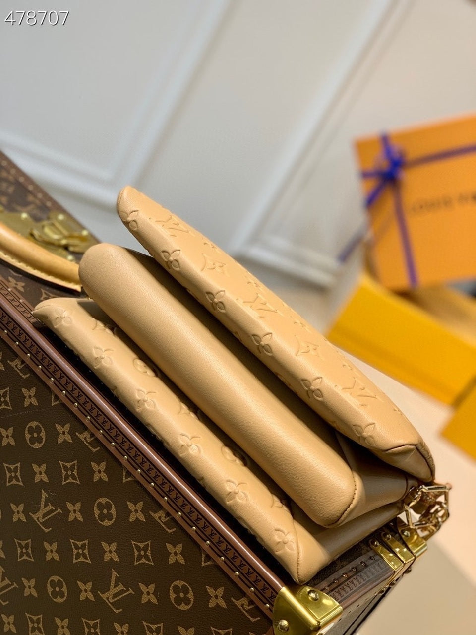 Louis Vuitton Coussin PM Monogram Embossed Puffy Cream For Women, WomenÃƒÂ¢Ã¢â€šÂ¬Ã¢â€žÂ¢s Handbags, Shoulder And Crossbody Bags 10.2in/26cm Louis Vuitton