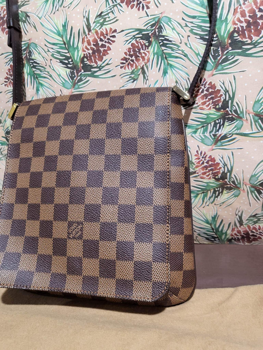 Musette Salsa PM Damier Ebene Shoulder Bag