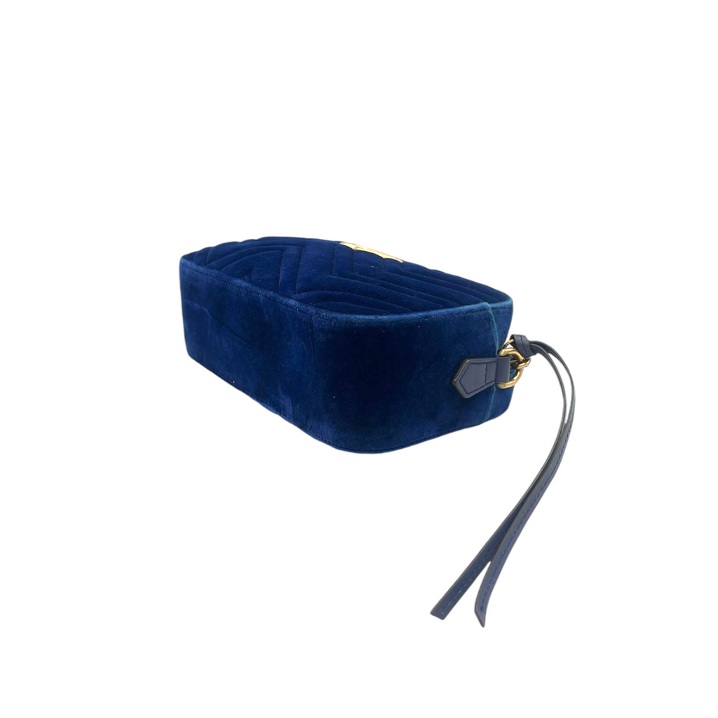 Gucci Gucci Marmont Crossbody Bag Blue Quilted VeLouis Vuittonet