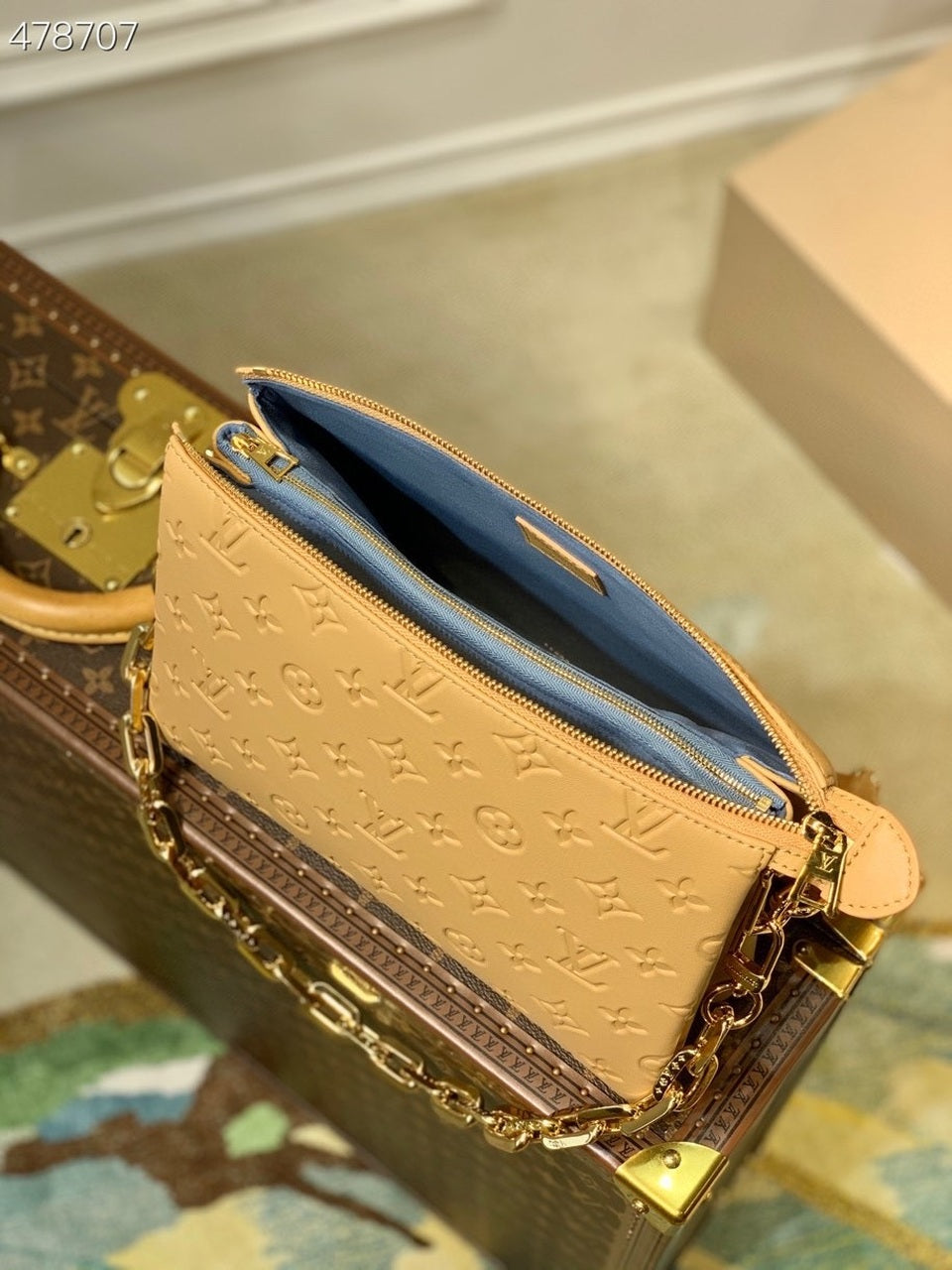Louis Vuitton Coussin PM Monogram Embossed Puffy Cream For Women, WomenÃƒÂ¢Ã¢â€šÂ¬Ã¢â€žÂ¢s Handbags, Shoulder And Crossbody Bags 10.2in/26cm Louis Vuitton