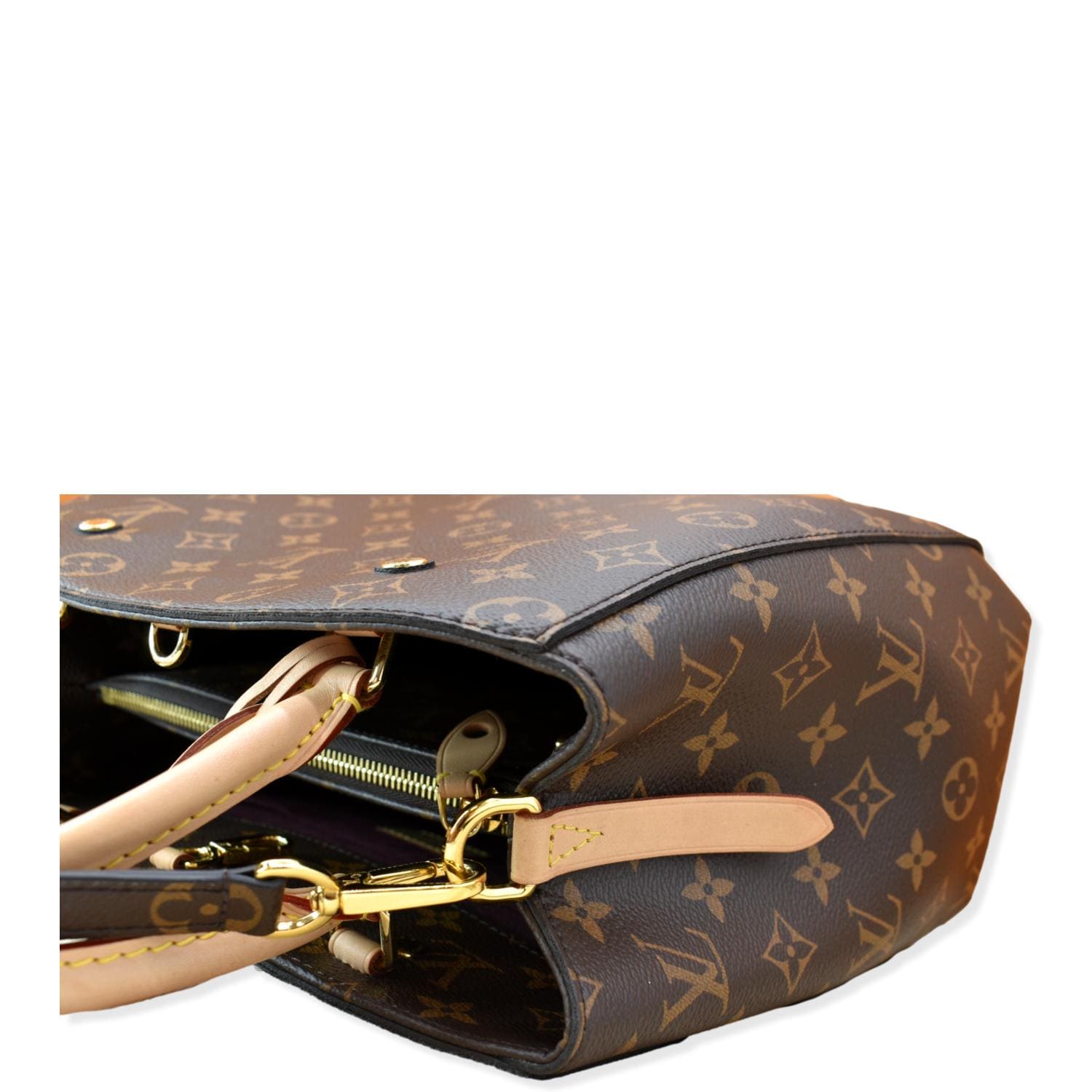 LOUIS VUITTON Montaigne MM Monogram Canvas Shoulder Bag Brown