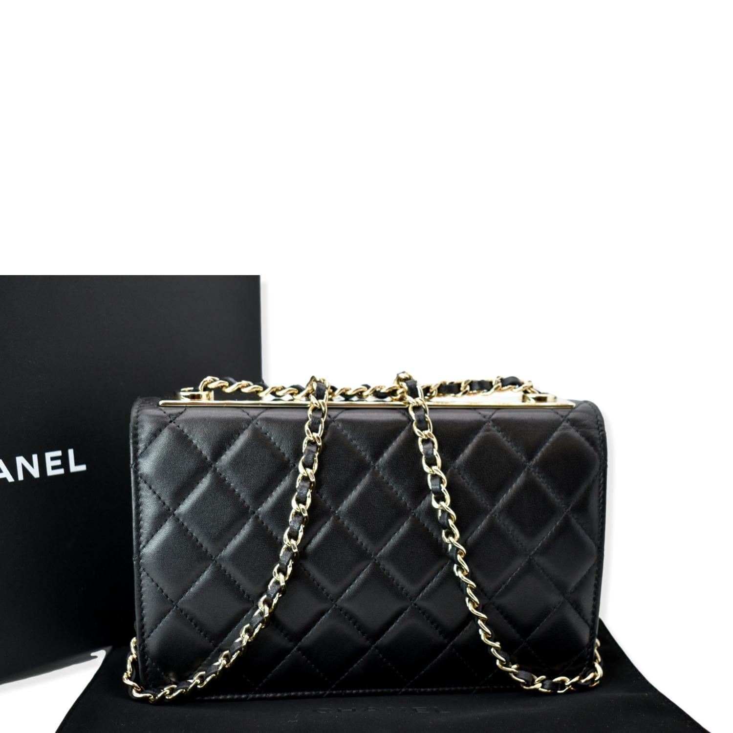 Chanel Trendy CC  Leather Wallet On Chain Crossbody Bag Black