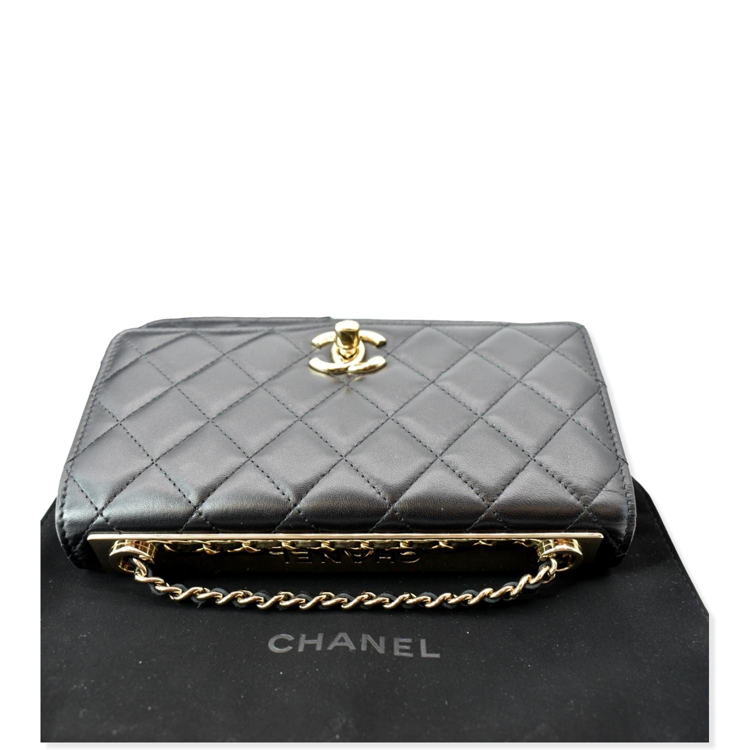 Chanel Trendy CC  Leather Wallet On Chain Crossbody Bag Black