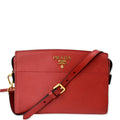 PRADA Saffiano City  Esplanade Crossbody Bag Red