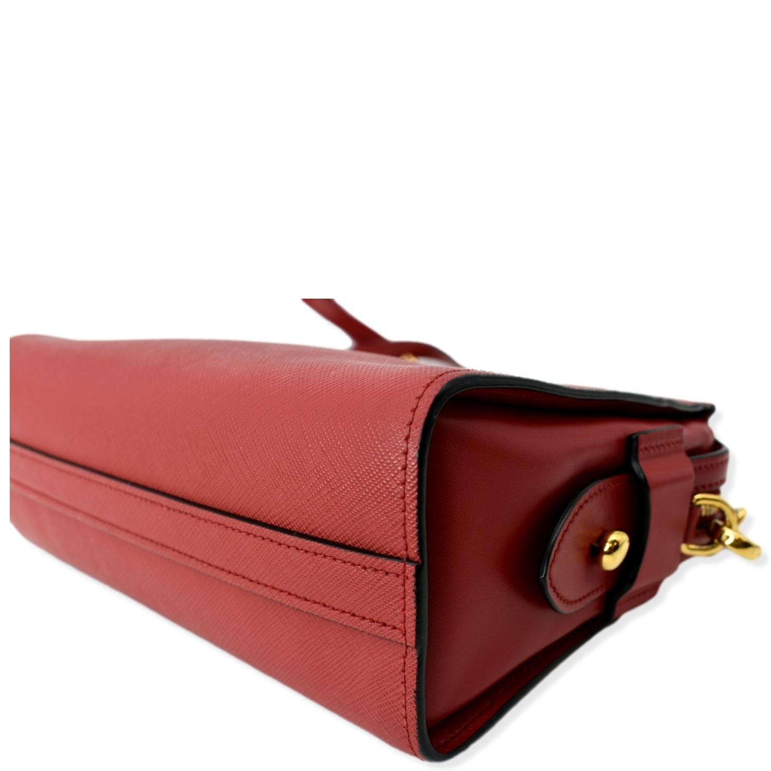 PRADA Saffiano City  Esplanade Crossbody Bag Red