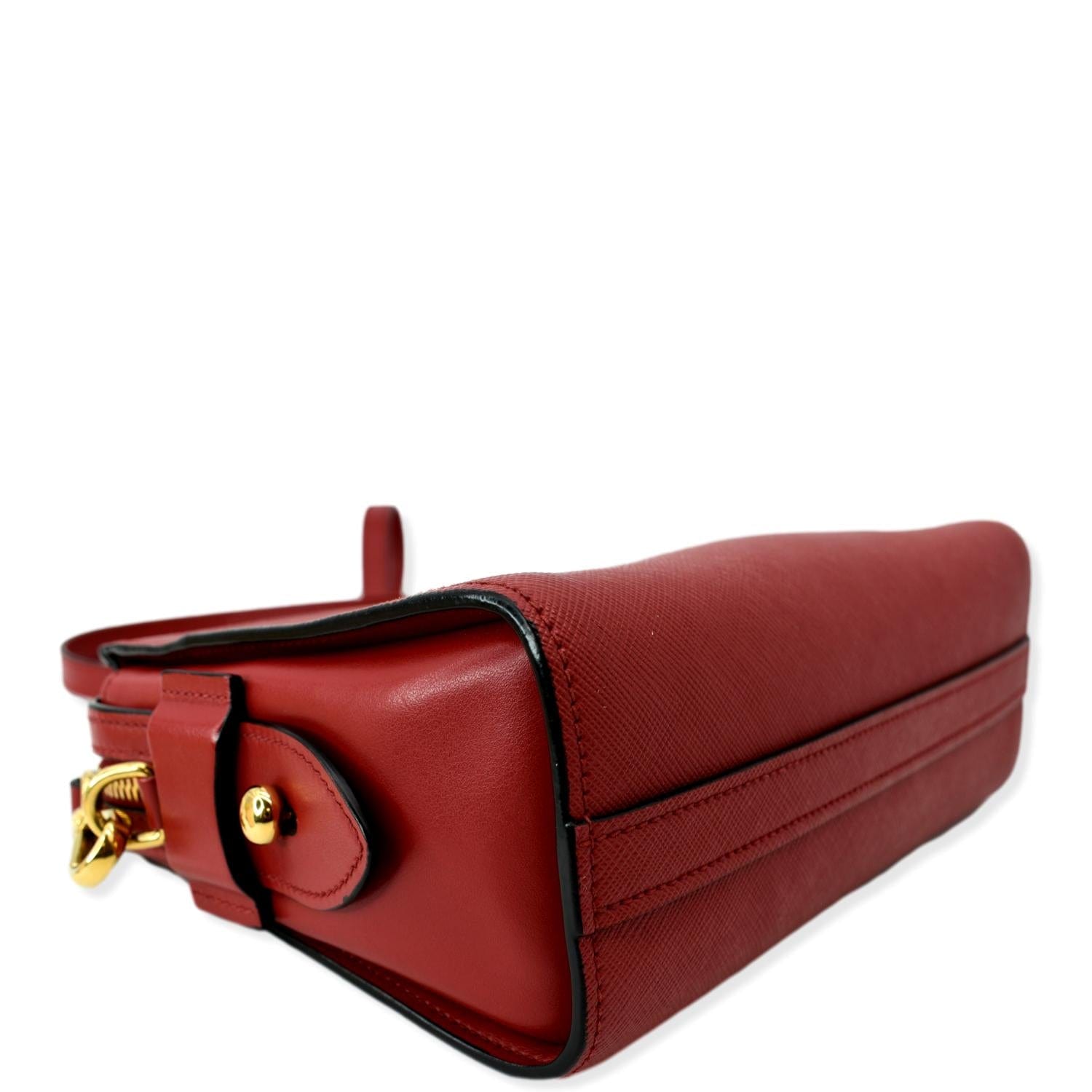 PRADA Saffiano City  Esplanade Crossbody Bag Red