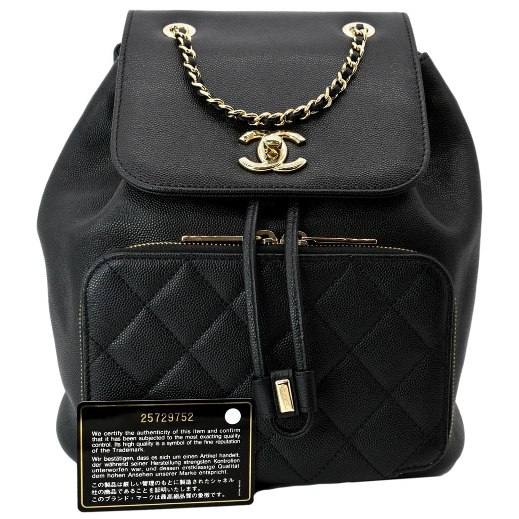 Chanel Business Affinity Caviar Quilted Backpack Black