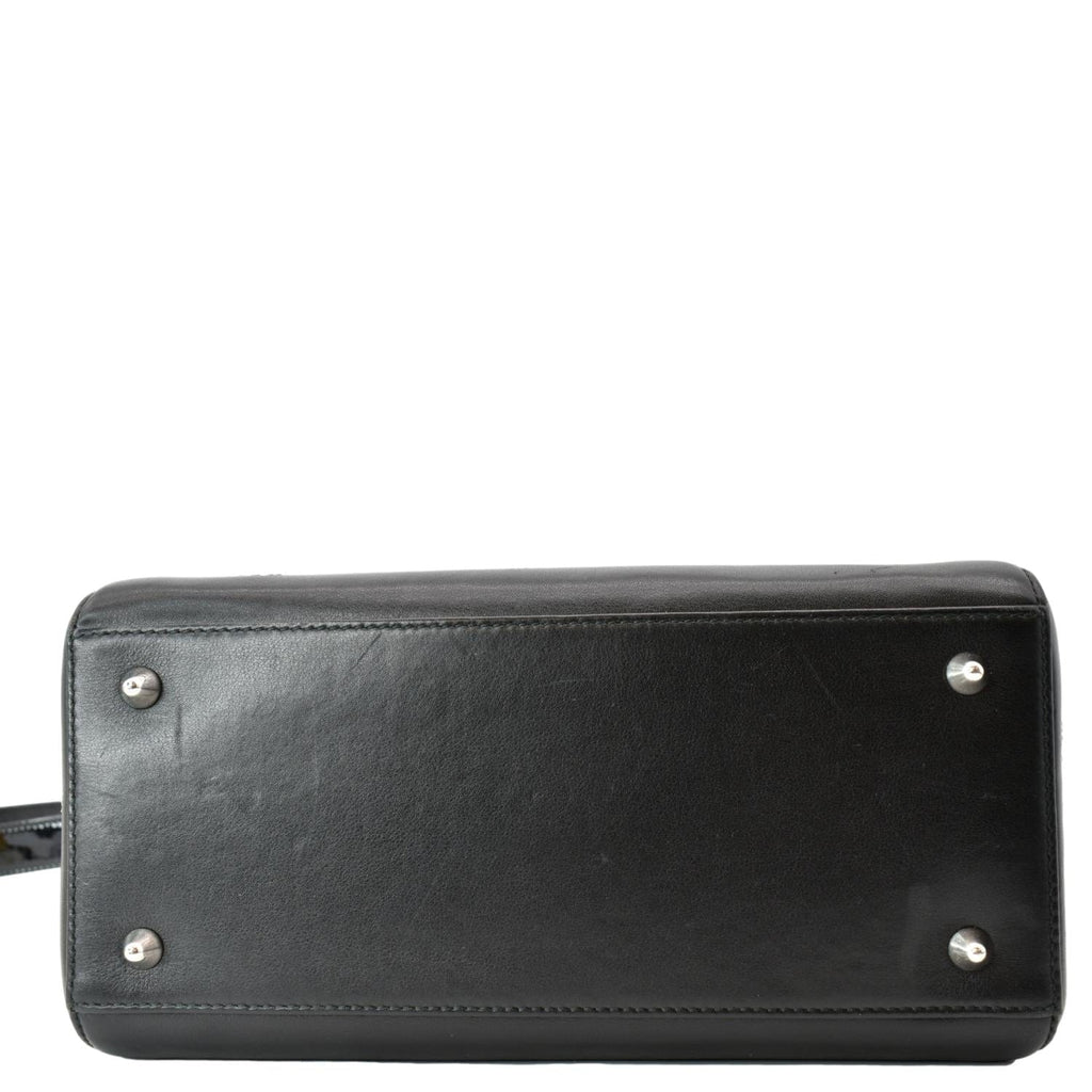 CHRISTIAN DIOR Lady Dior Embroidered  Shoulder Bag Black