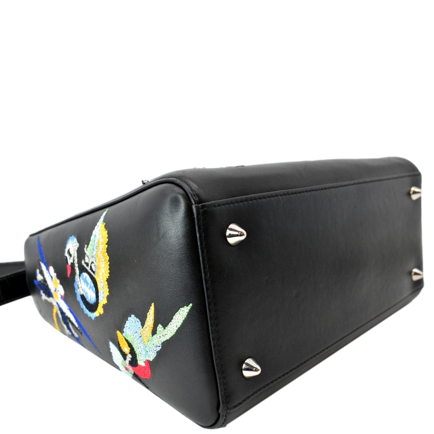 CHRISTIAN DIOR Lady Dior Embroidered  Shoulder Bag Black